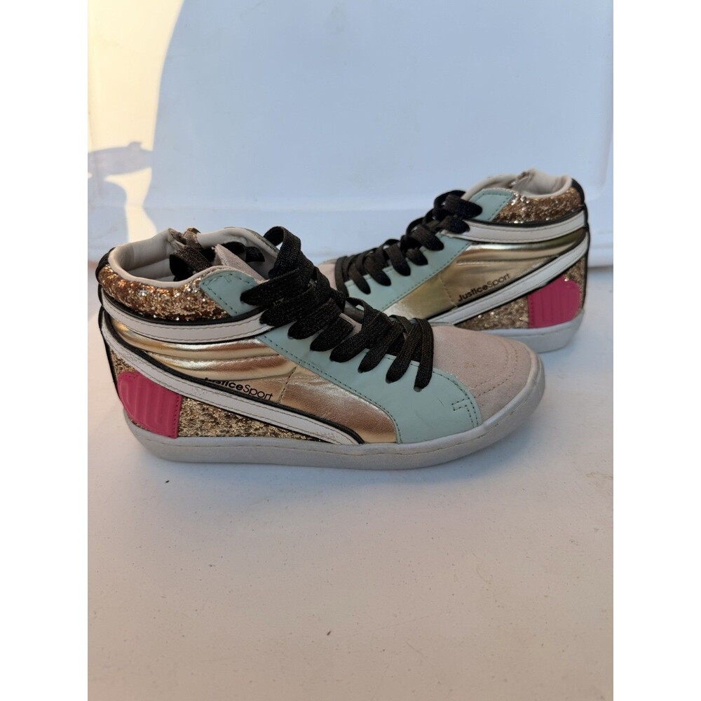 Justice Sport Girls Hi Top Big Kid  Size 3 Funky Fun Multicolor